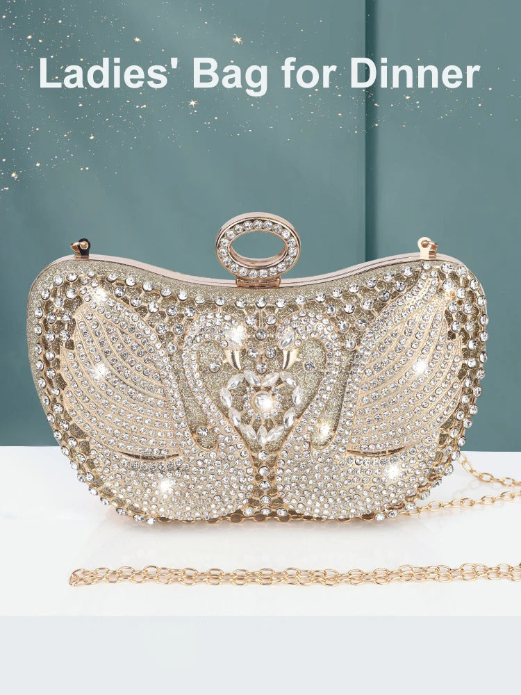 Luxury Inlaid Rhinestones Shiny Pocket Clutch Mssza