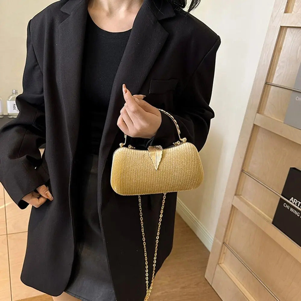 Rhinestone Decorative Elegant Silk Banquet Clutch Mssza