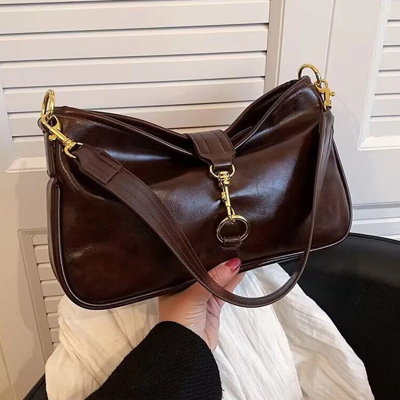 High Quality Soft Skin Vintage Wild Shoulder Luxury Handbags Mssza