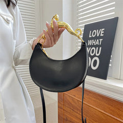Designers Leather Golden Metal Handle Cross Body Bag Mssza