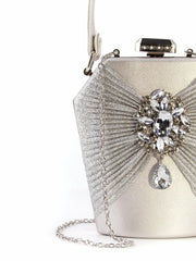 Flower Luxury Shiny Rhinestone Handbag Mssza