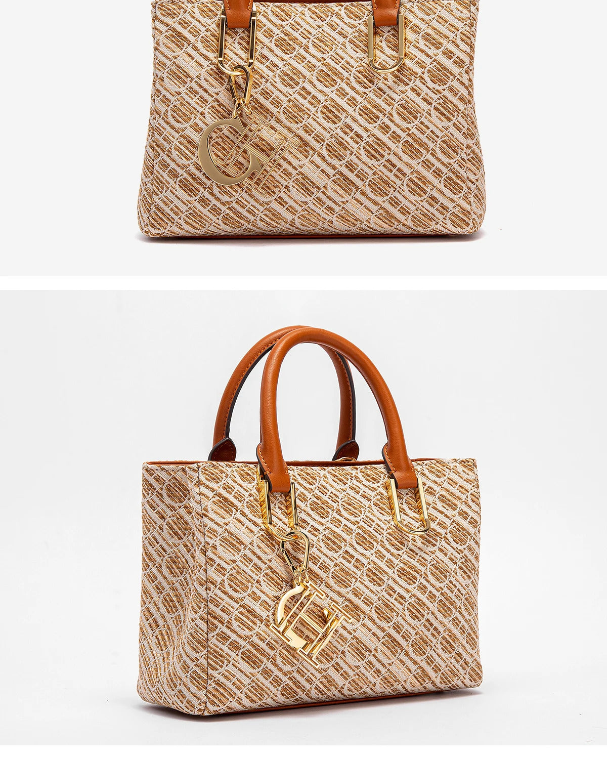 Apricot Texture Large Capacity Business Tote Bag Mssza
