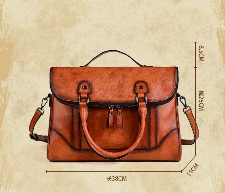 Genuine Leather Vintage Crossbody Handbag Mssza