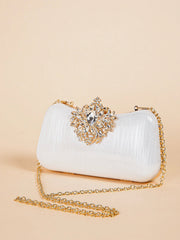 Luxury Rhinestone Shiny and Glamorous Decor Boxy Clutch Mssza