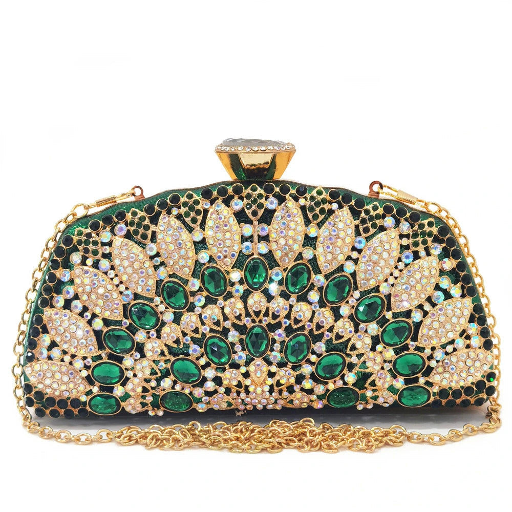 Hot-Fix Rhinestone Crystal Diamond Luxury Designer Clutches Mssza