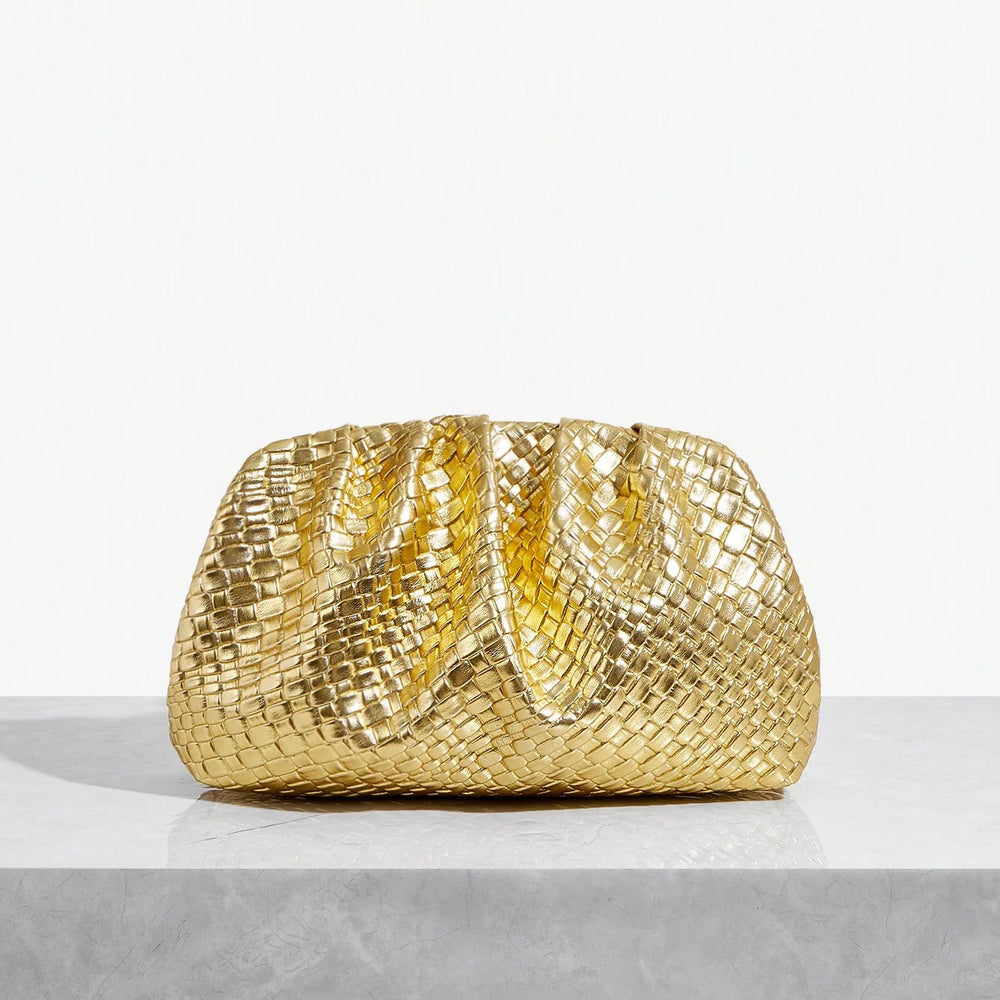 High-end Embossed Woven Lightweight Clip Clutch Mssza