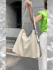 Stylish Large Capacity Chain Genuine Leather Shoulder Bag Mssza