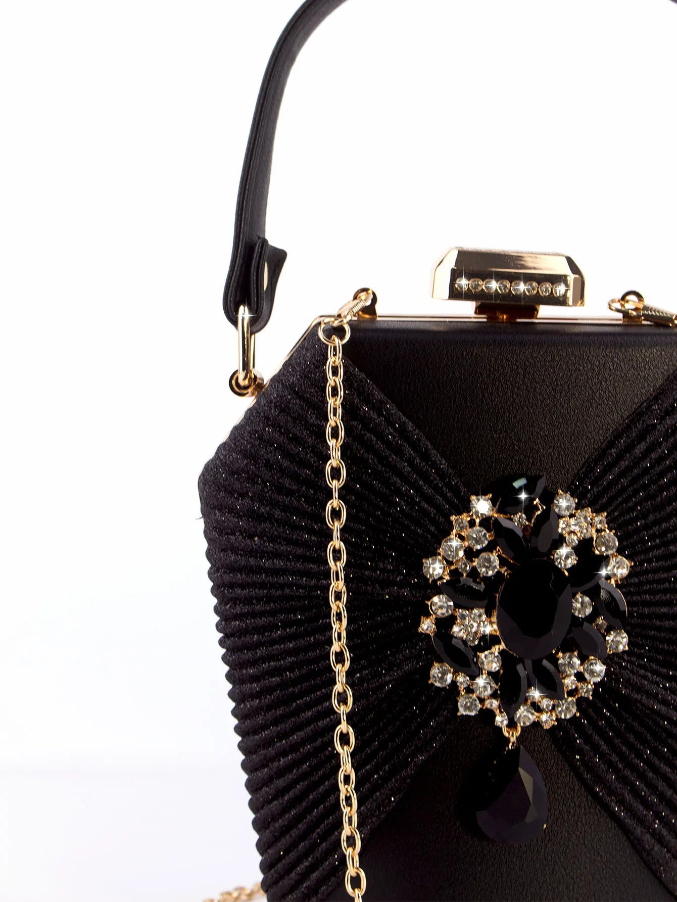 Flower Luxury Shiny Rhinestone Handbag Mssza