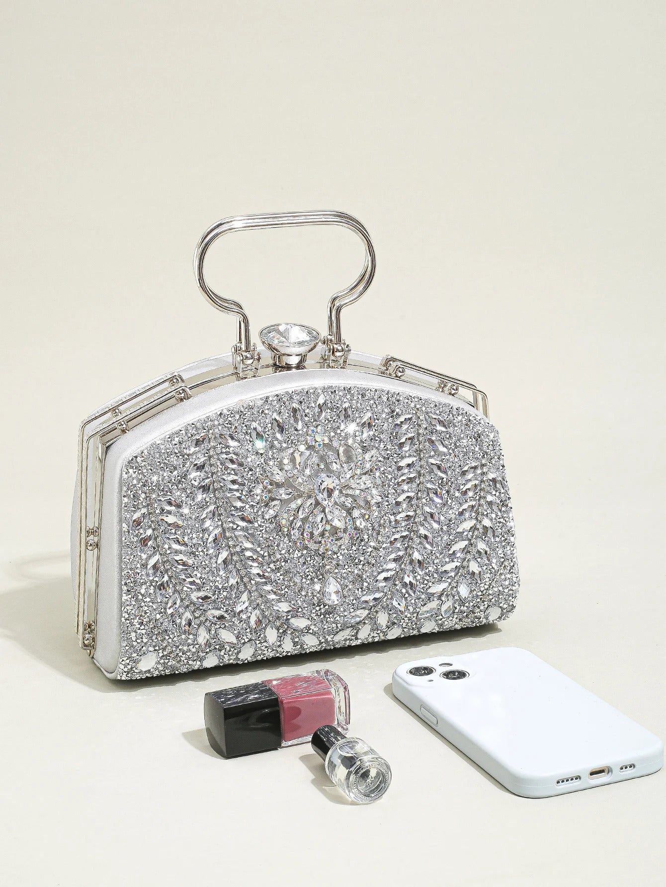 Elegant Beads Decor Mini Satchel Glitter Luxury Clutch Mssza