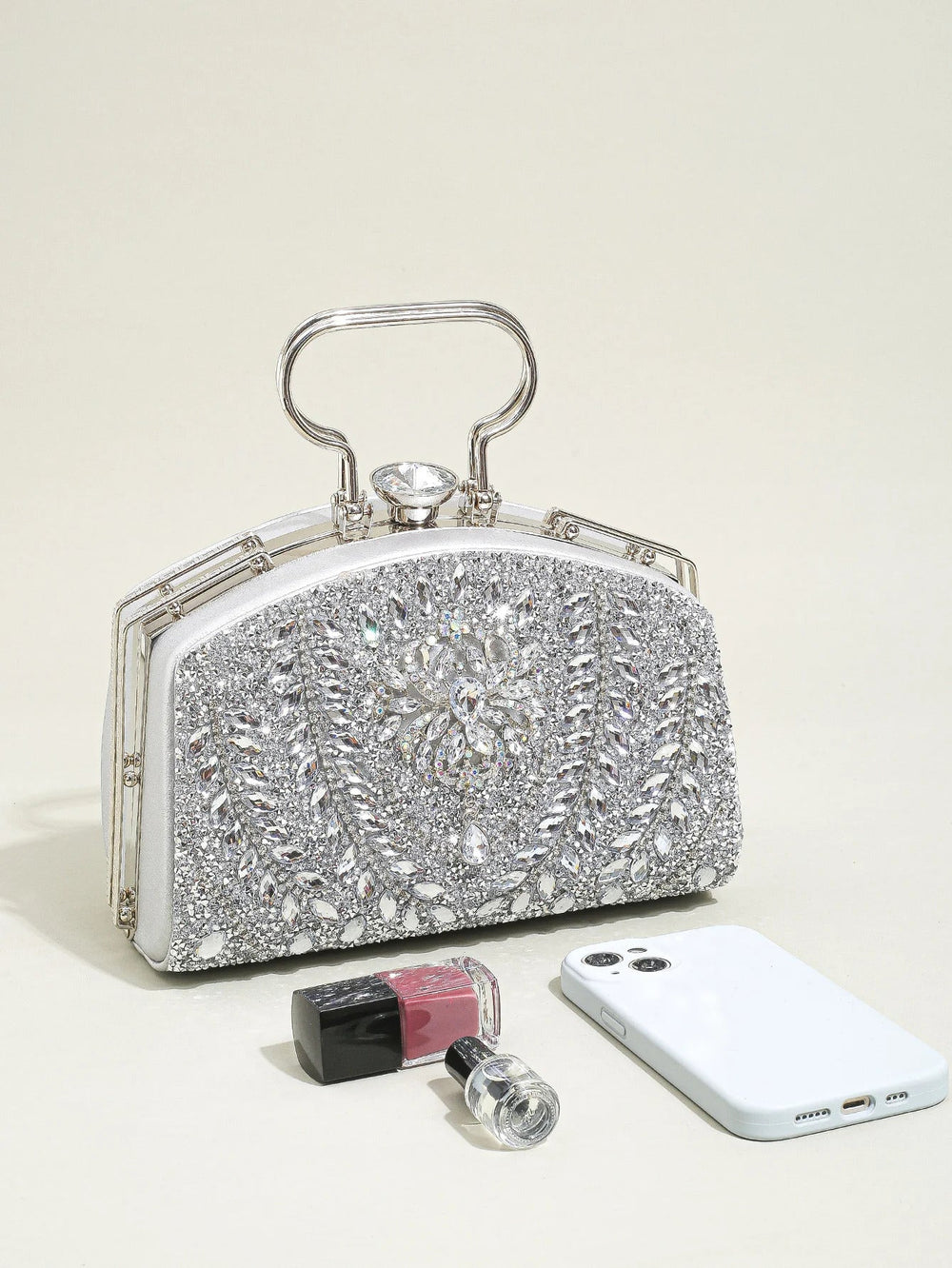 Elegant Beads Decor Mini Satchel Glitter Luxury Clutch Mssza