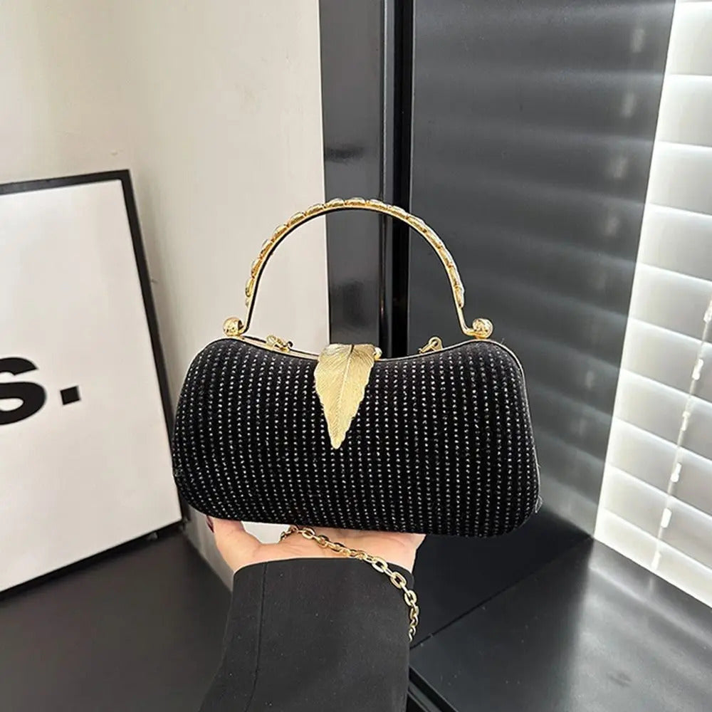 Rhinestone Decorative Elegant Silk Banquet Clutch Mssza