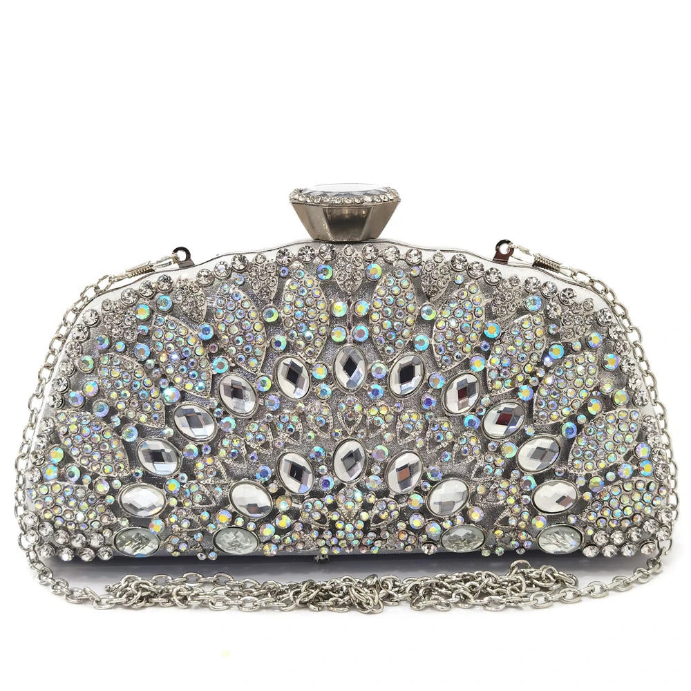 Hot-Fix Rhinestone Crystal Diamond Luxury Designer Clutches Mssza