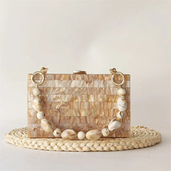 Mini Flap Acrylic Marble Striped Pearl Box Mssza