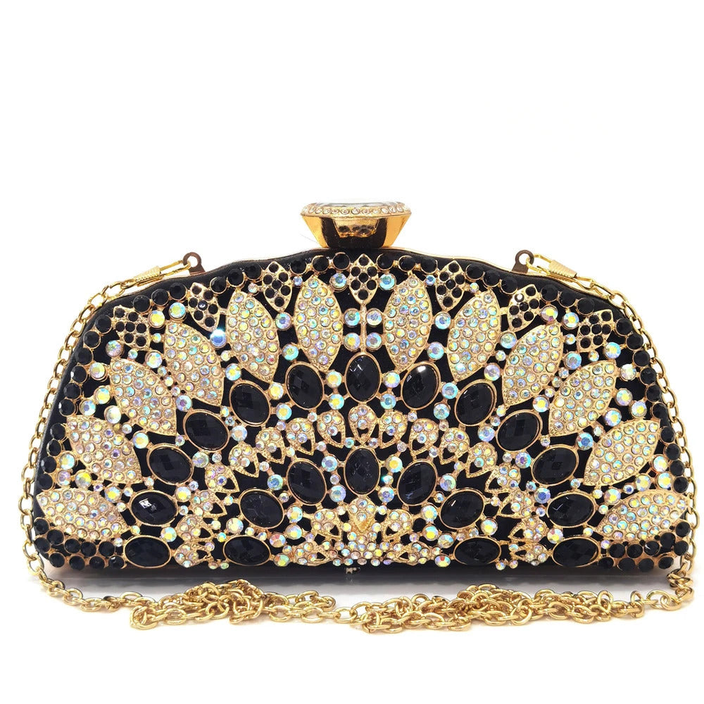 Hot-Fix Rhinestone Crystal Diamond Luxury Designer Clutches Mssza