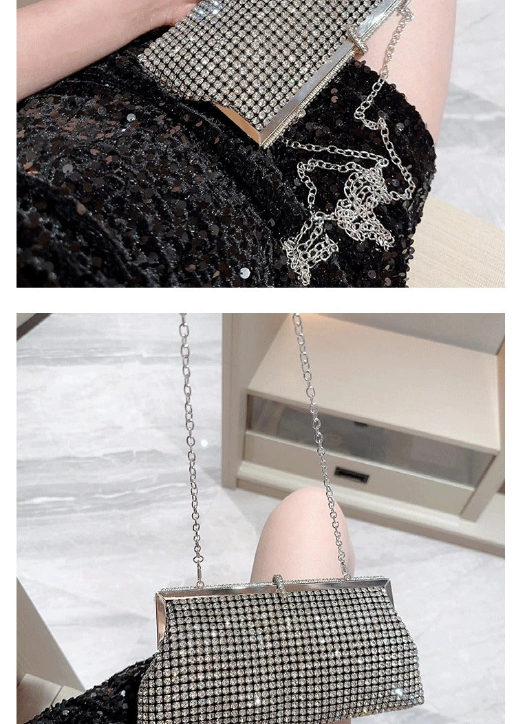 Luxurious Rhinestone Diamond Party Clutches Mssza