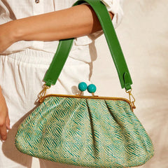 Fashionable Woven Large Capacity Clutch With clip Mssza