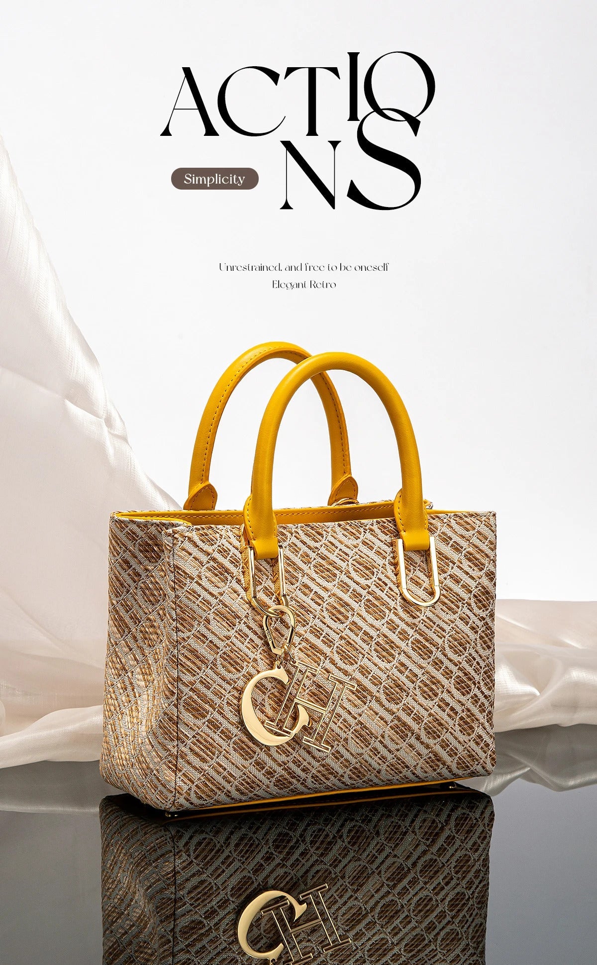 Apricot Texture Large Capacity Business Tote Bag Mssza