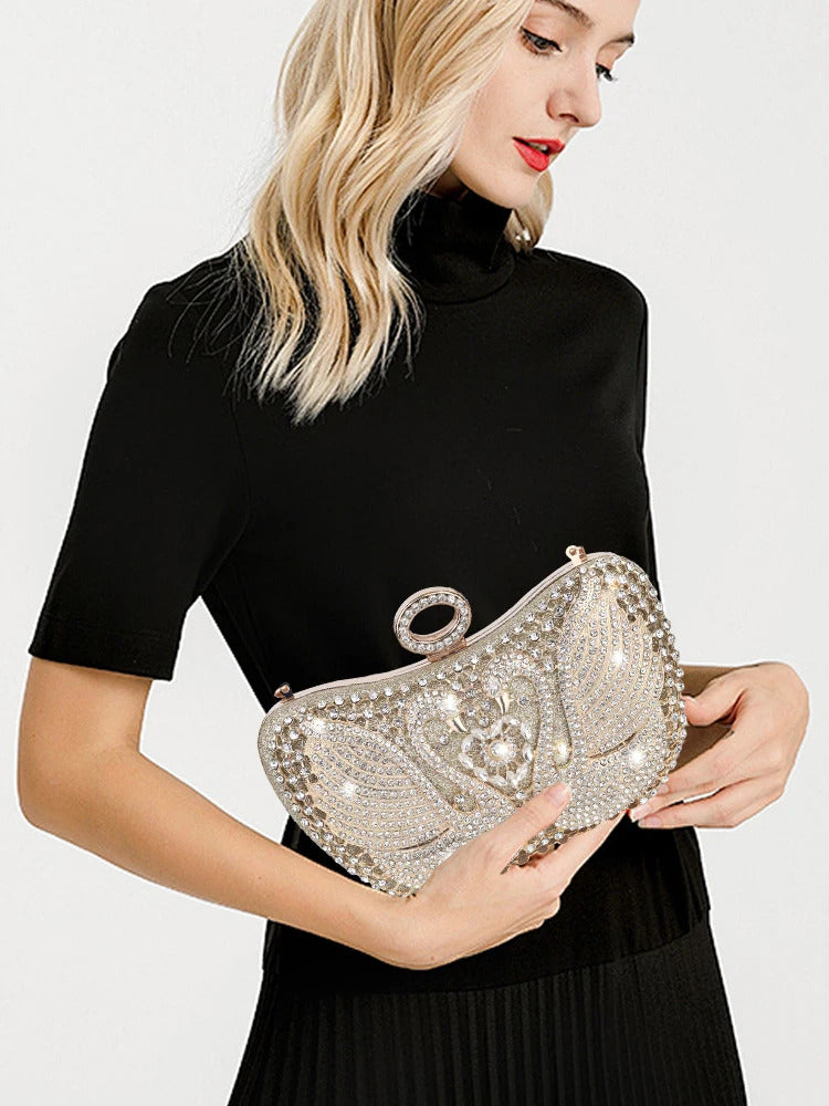 Luxury Inlaid Rhinestones Shiny Pocket Clutch Mssza