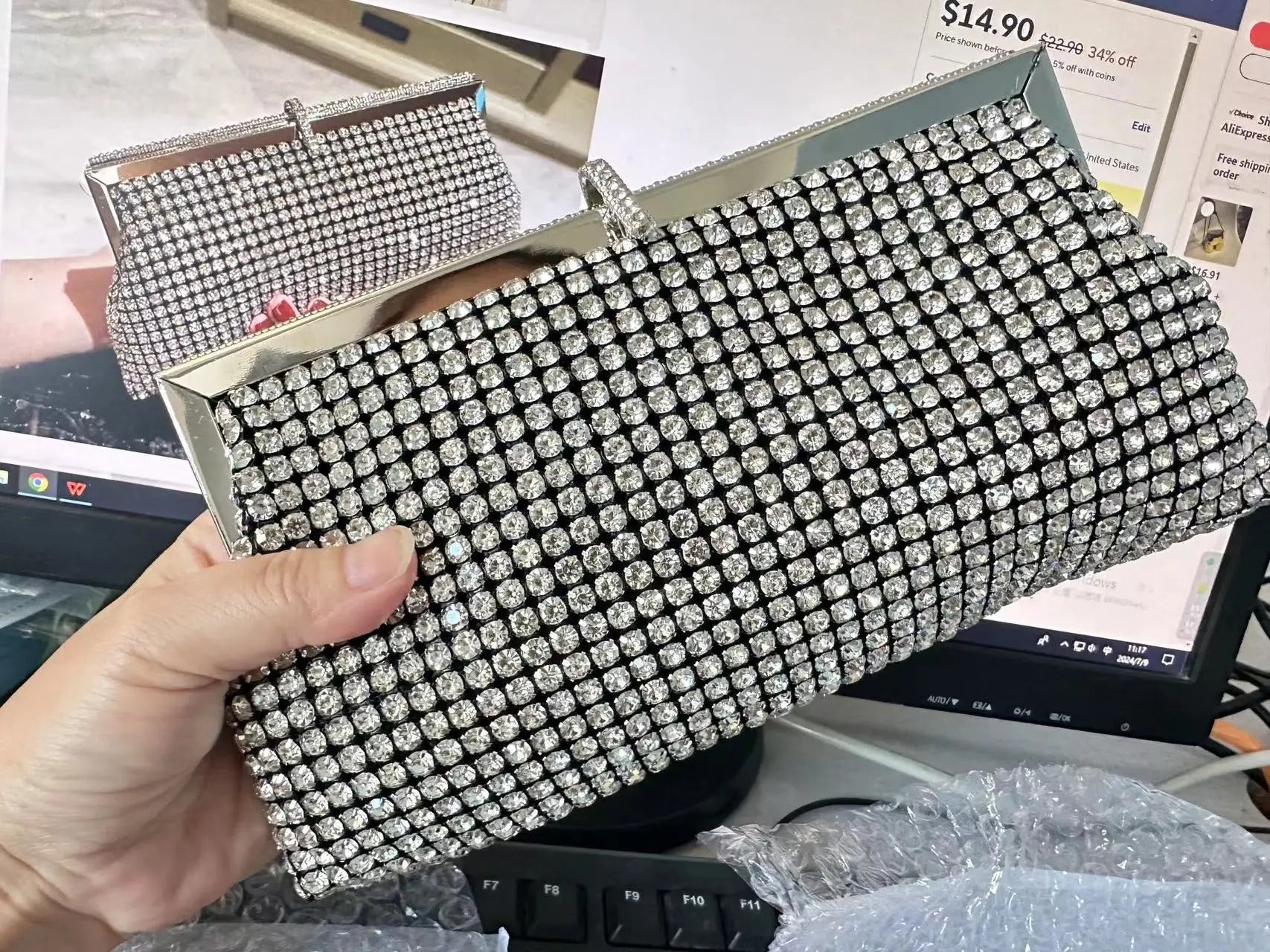 Luxurious Rhinestone Diamond Party Clutches Mssza