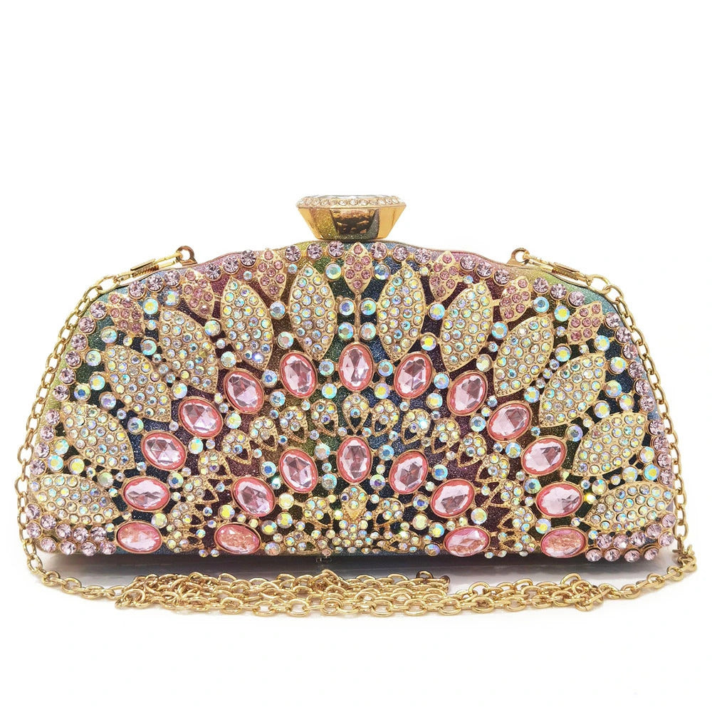 Hot-Fix Rhinestone Crystal Diamond Luxury Designer Clutches Mssza