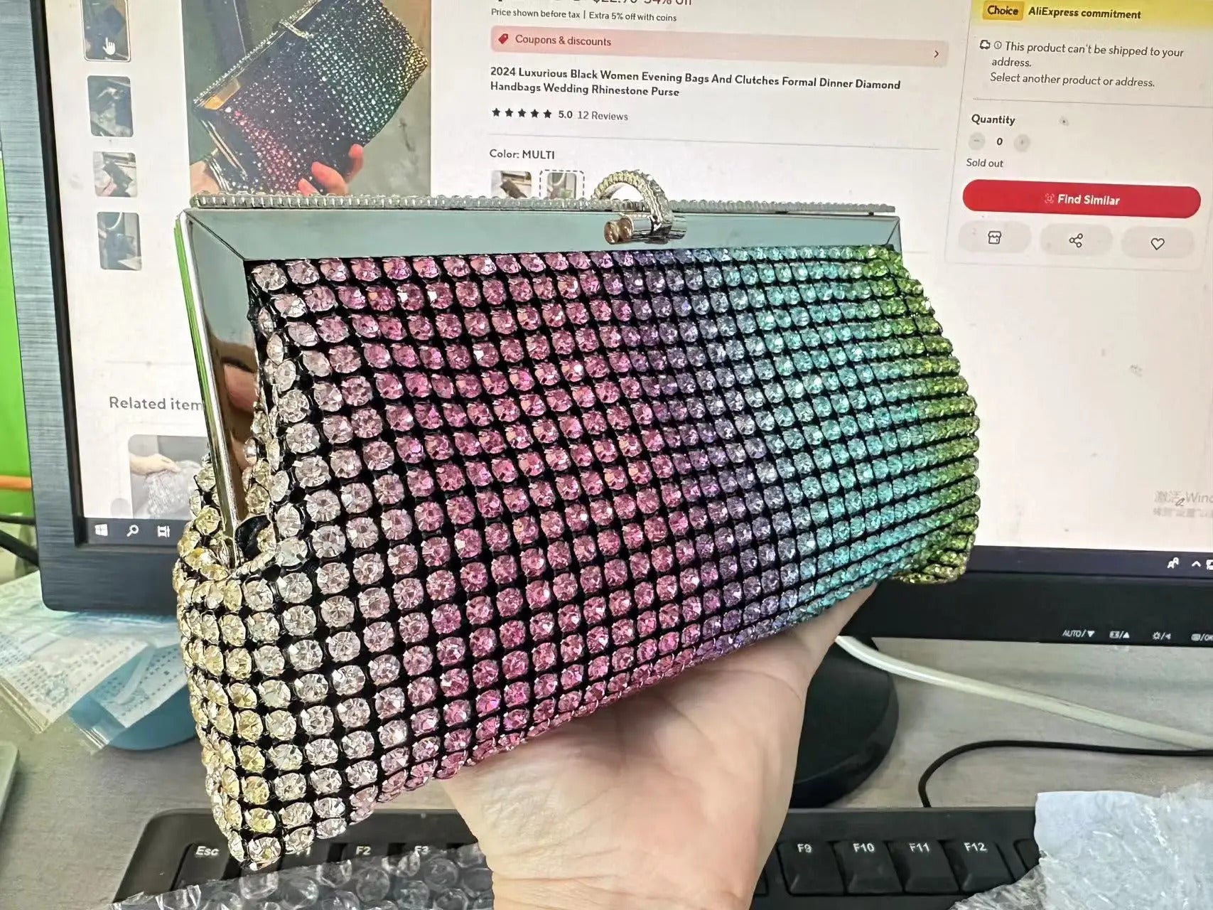 Luxurious Rhinestone Diamond Party Clutches Mssza