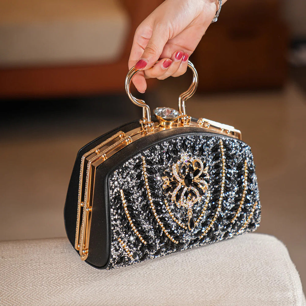 Elegant Beads Decor Mini Satchel Glitter Luxury Clutch Mssza