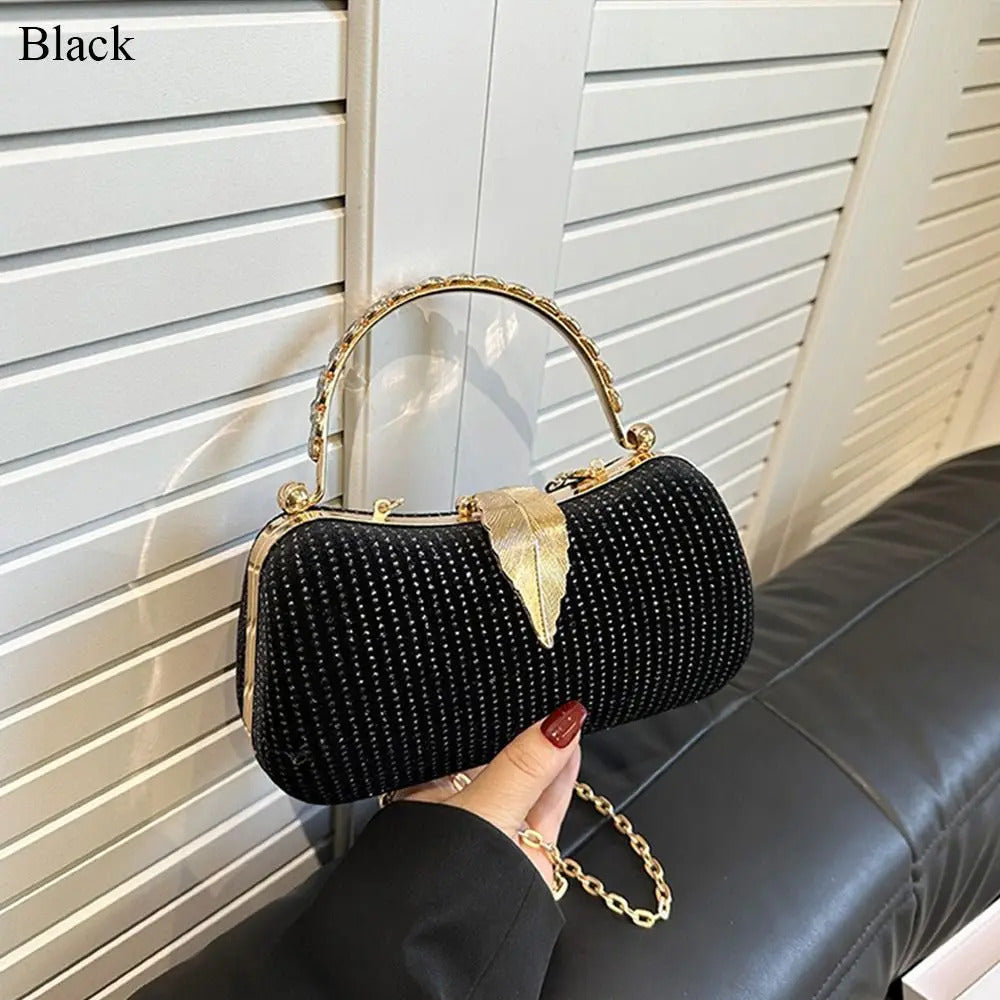 Rhinestone Decorative Elegant Silk Banquet Clutch Mssza