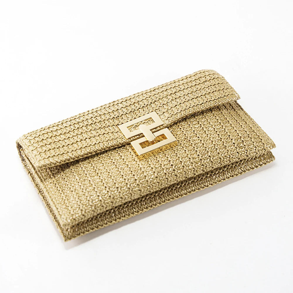 Causal Straw Woven Raffia Crochet Luxury Purse Clutch Mssza