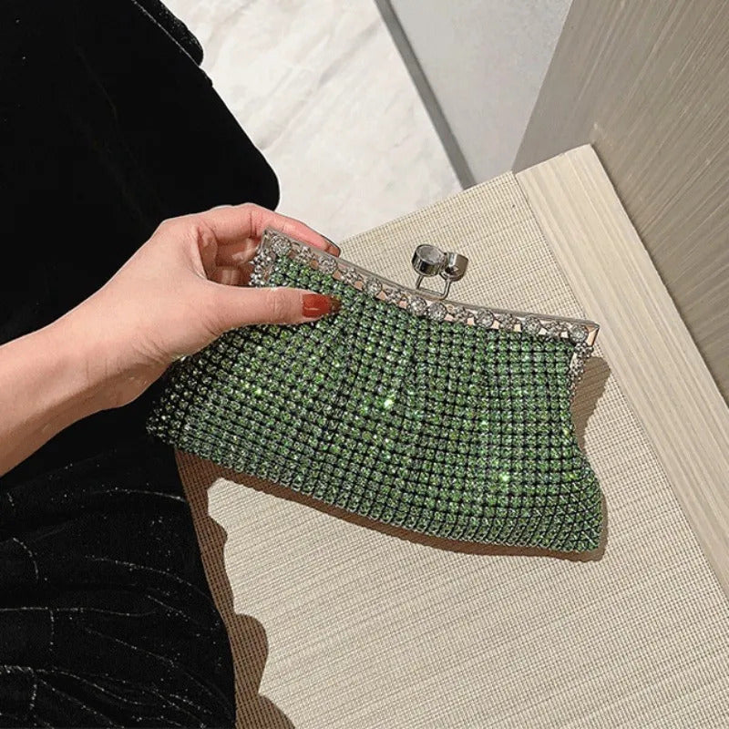 Luxury Moon Rhinestone Shiny Design Party Clutch Mssza