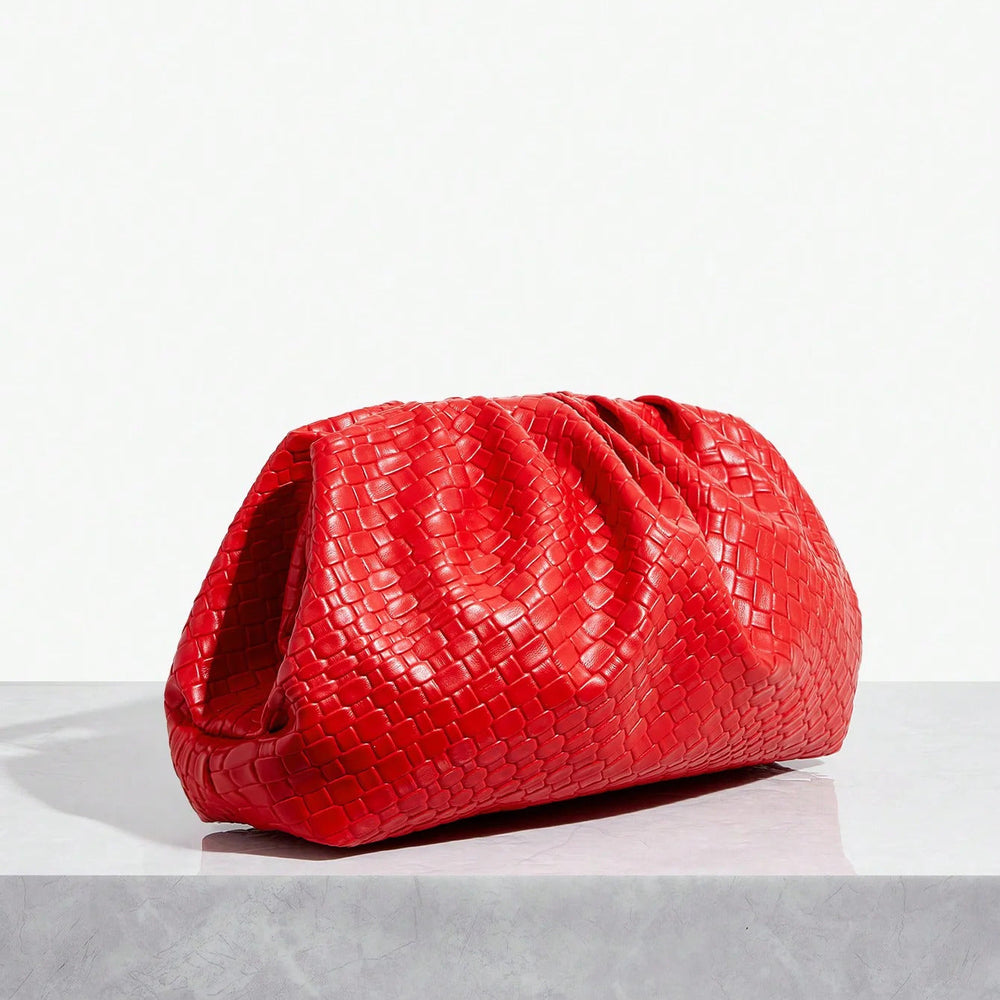 High-end Embossed Woven Lightweight Clip Clutch Mssza