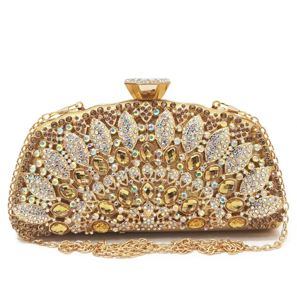 Hot-Fix Rhinestone Crystal Diamond Luxury Designer Clutches Mssza