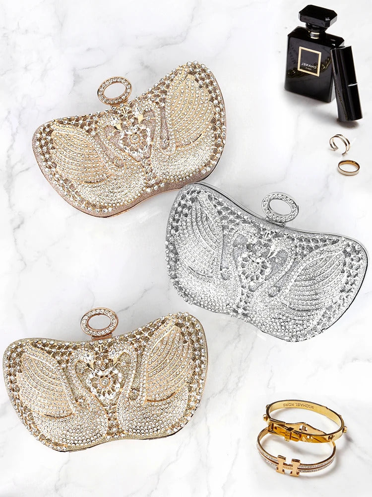 Luxury Inlaid Rhinestones Shiny Pocket Clutch Mssza