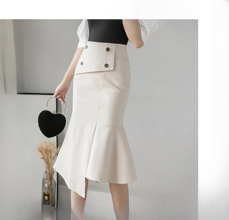 Ruffles Slim High Waist Bodycon Elegant And Vintage Long Skirt Mssza