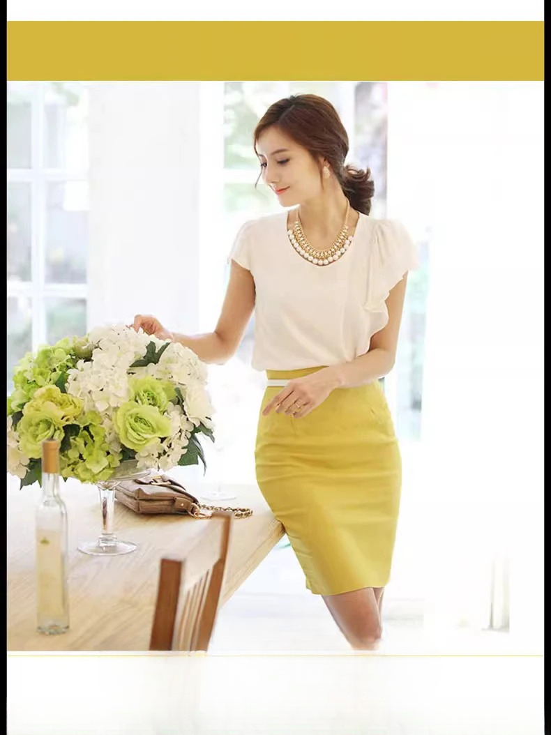 A-Line Hip High Waist One Step Professional Half Elegant Mini Skirts Mssza