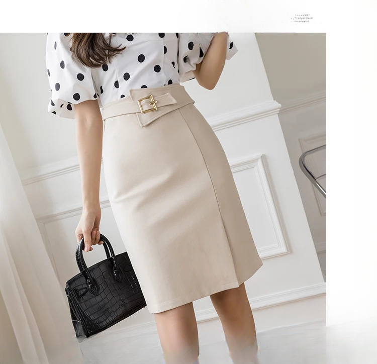 Commuter High Waist Wrapped Hip Mid-Length Casual Elegant  Mini Skirts Mssza
