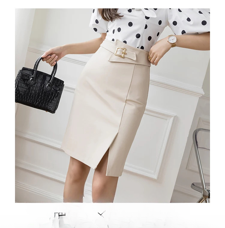 Commuter High Waist Wrapped Hip Mid-Length Casual Elegant  Mini Skirts Mssza