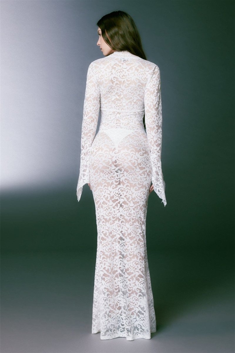 Virginia Sheer Lace Mermaid Maxi Dress Mssaz Desses