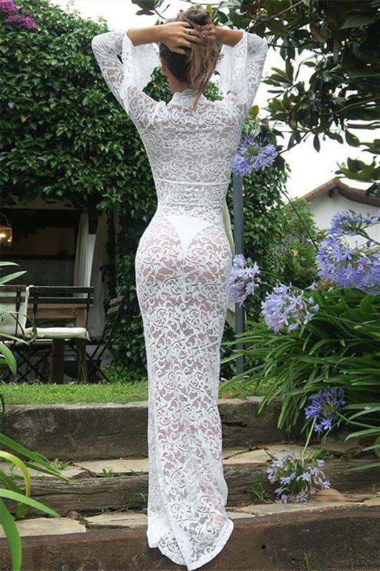 Virginia Sheer Lace Mermaid Maxi Dress Mssaz Desses