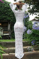 Virginia Sheer Lace Mermaid Maxi Dress Mssaz Desses
