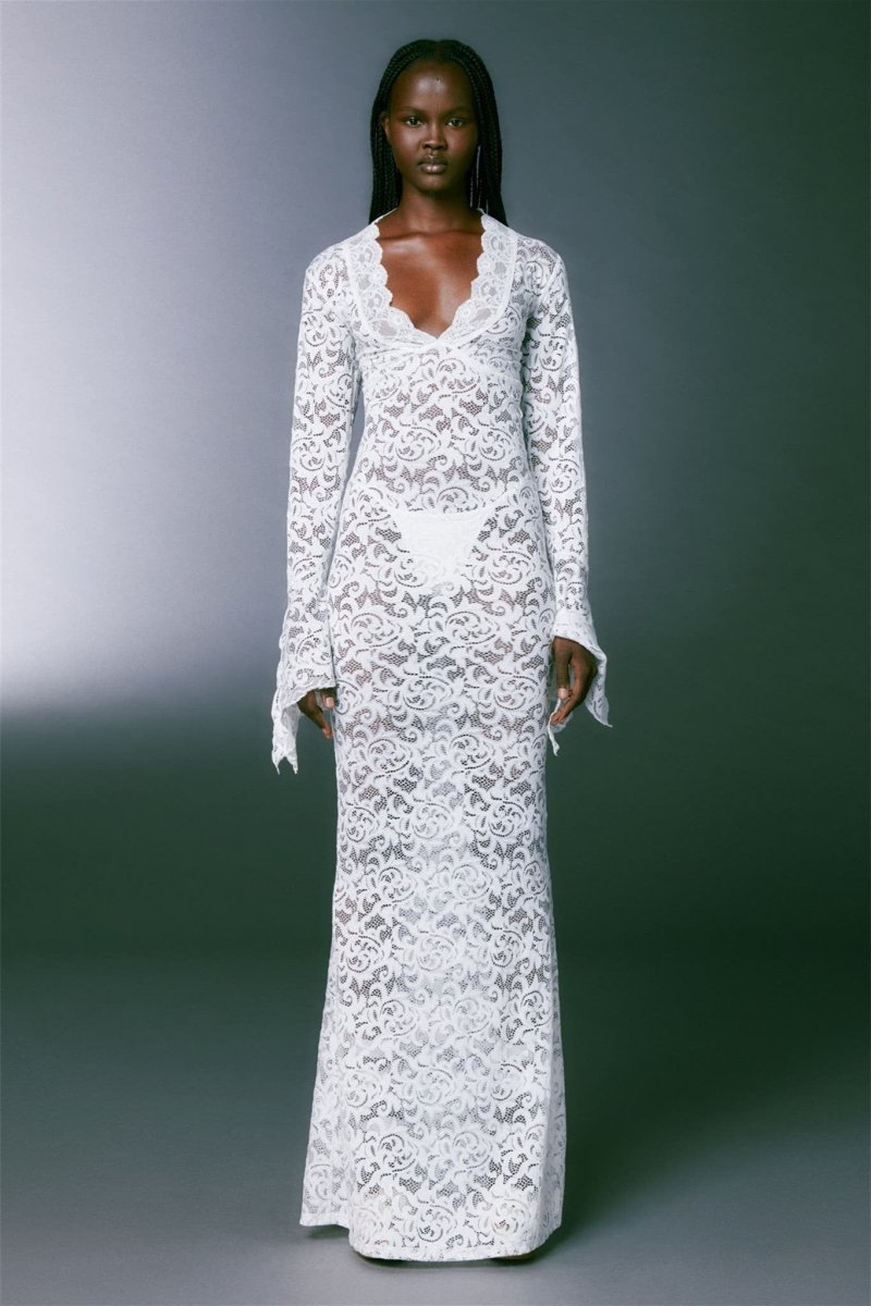 Virginia Sheer Lace Mermaid Maxi Dress Mssaz Desses