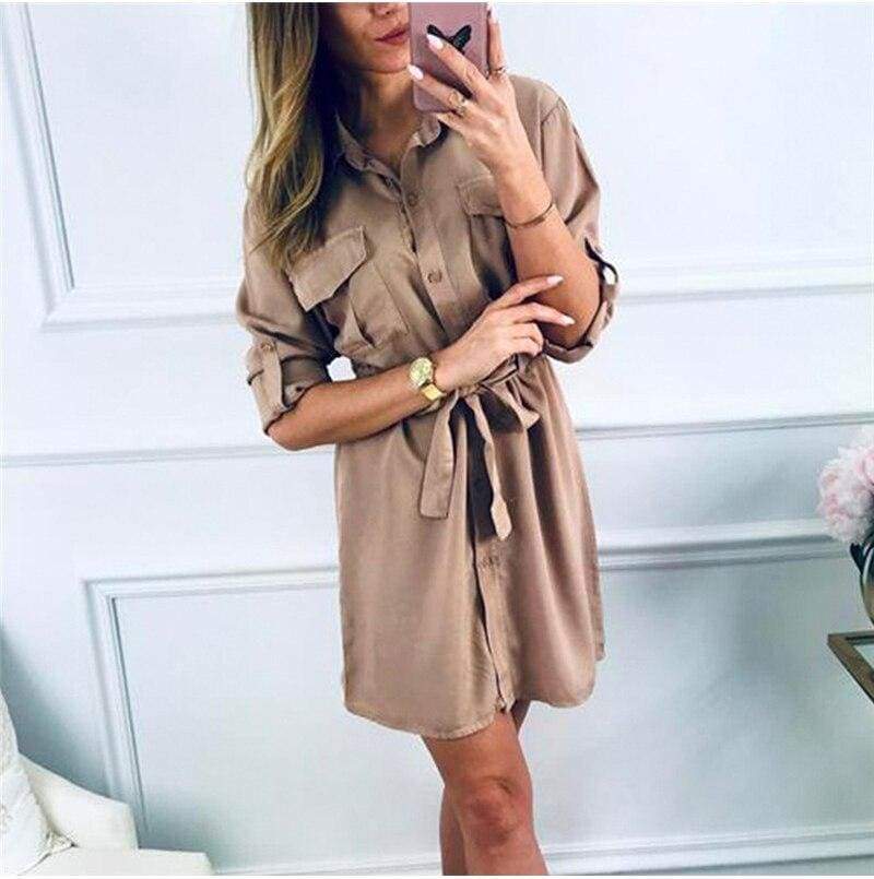 Autumn Casual Plain T Shirt Dress Mssaz Desses