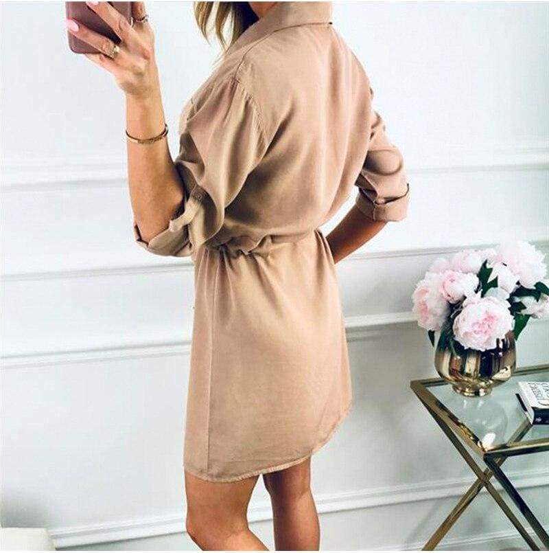 Autumn Casual Plain T Shirt Dress Mssaz Desses