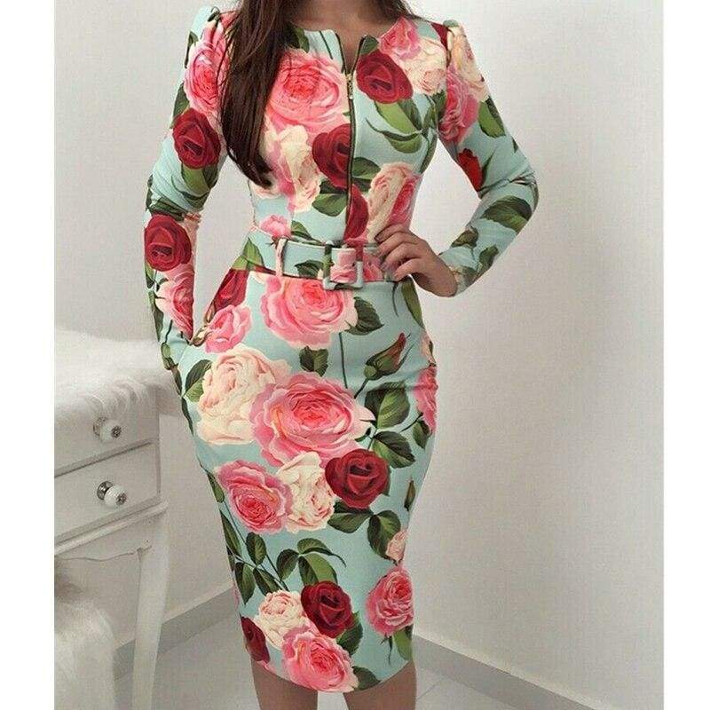 Bandage Bodycon Long Sleeve Short Mini Floral Party Casual Dress Mssaz Desses