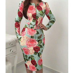 Bandage Bodycon Long Sleeve Short Mini Floral Party Casual Dress Mssaz Desses