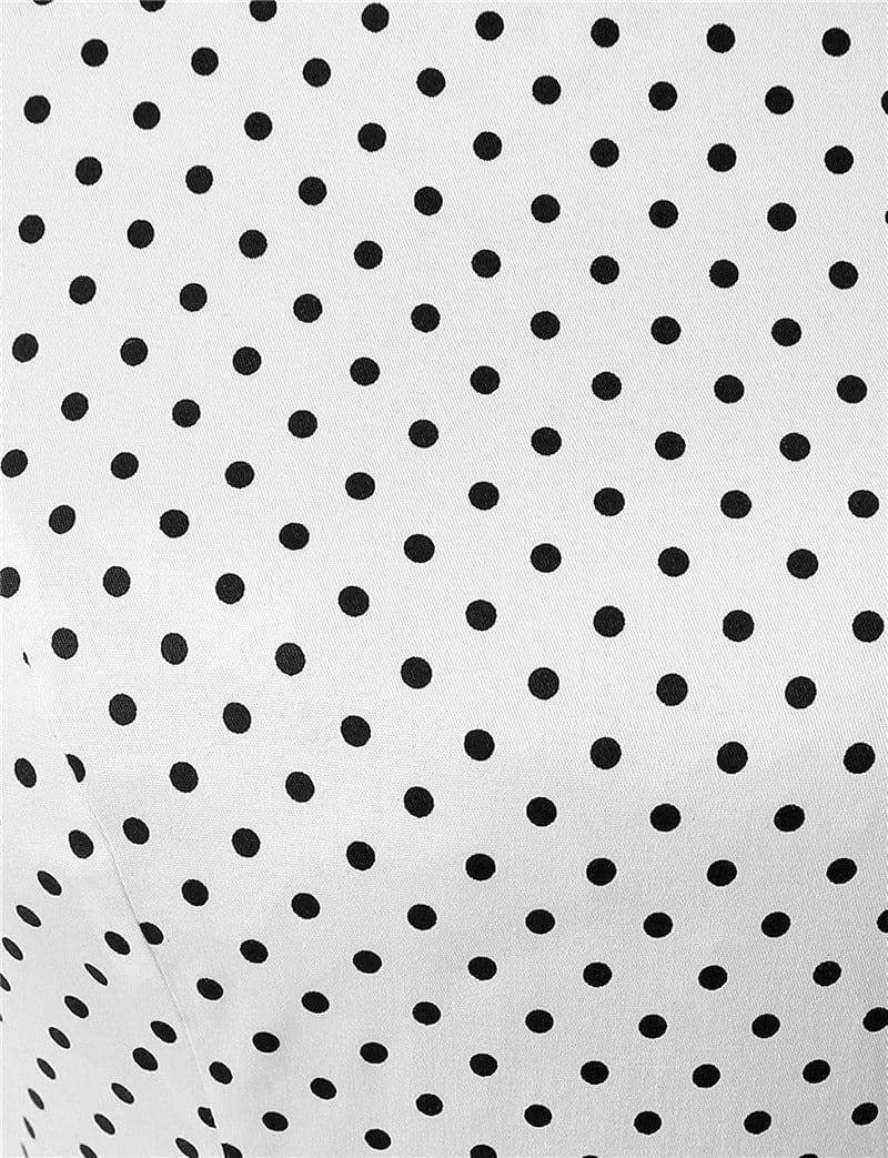 Dress Vintage Printed Dot A-Line O-Neck Bow Sashes Mssaz Desses