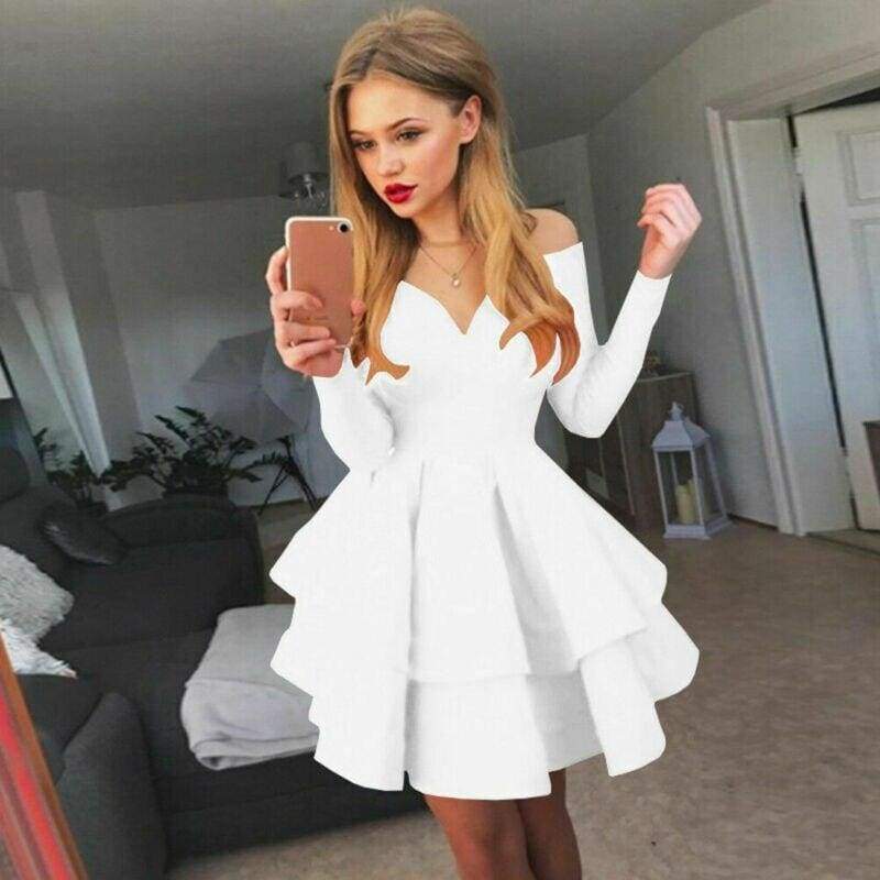 Evening Party Cascading Ruffle Dress Mssaz Desses