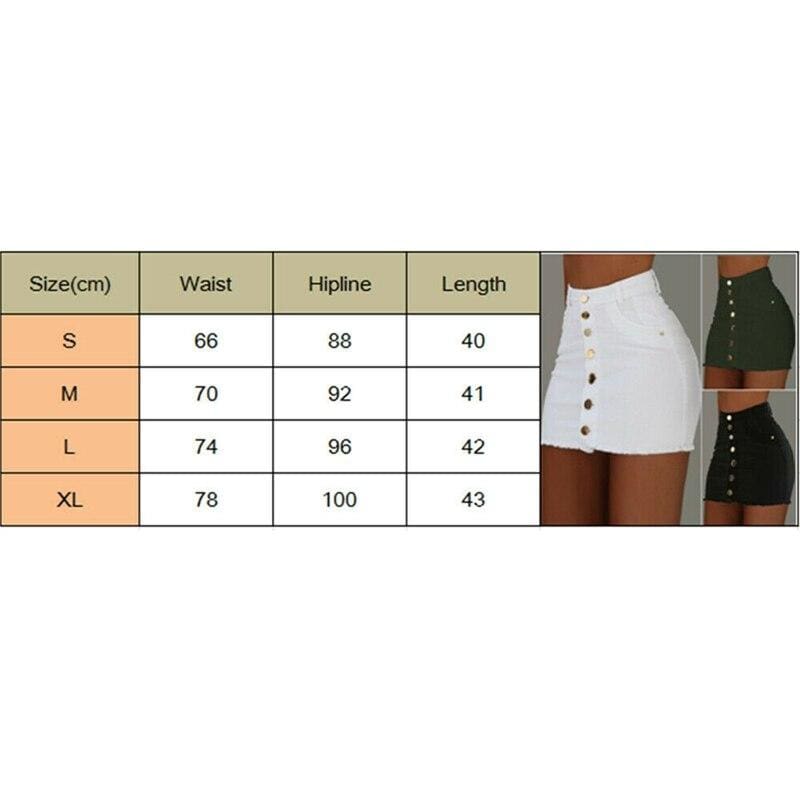 High Waist Button Skirt Denim Jean Bodycon Casual Party A-line Short Stretch Mini Dress Mssaz Desses