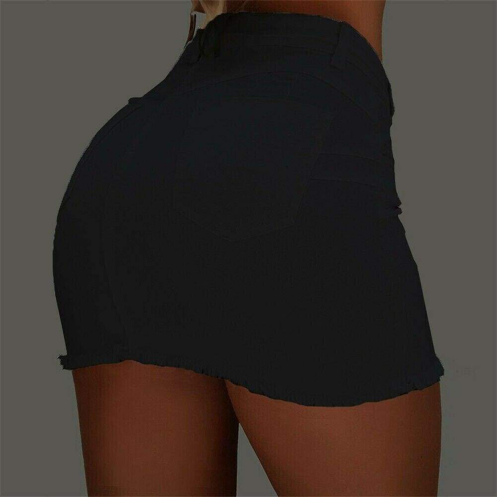 High Waist Button Skirt Denim Jean Bodycon Casual Party A-line Short Stretch Mini Dress Mssaz Desses