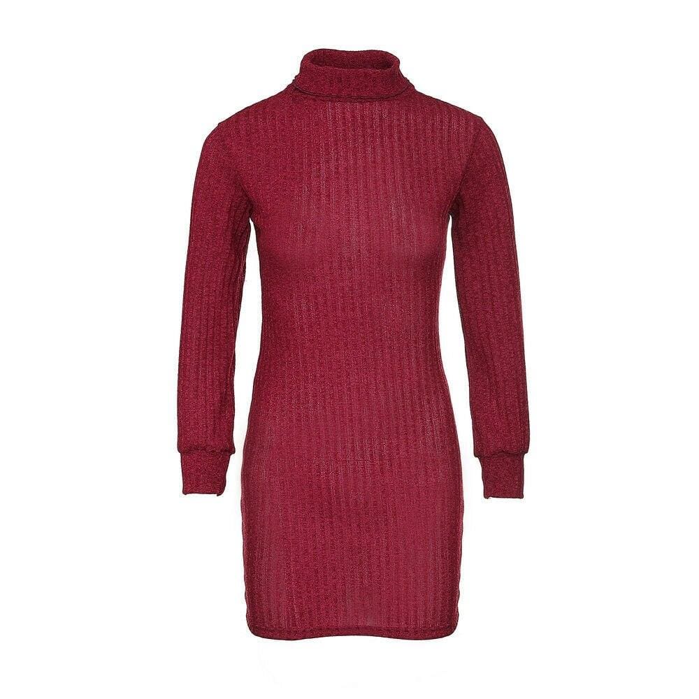 Ladies Casual Sweatshirt Long Sleeve Knit Slit Dress Sweater Hoodie Jumper Top Loose Winter Bodycon Party Dress Mssaz Desses