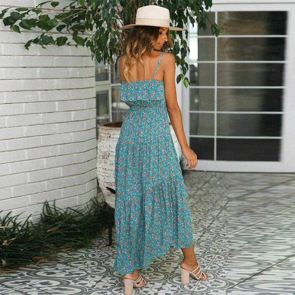 Ladies  Boho Maxi Sundress Mssaz Desses